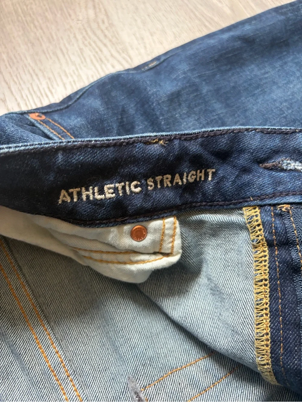 American Eagle Dark Wash Athletic Straight Jeans 36x32